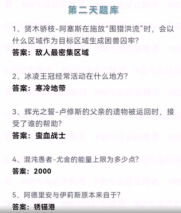 《剑与远征》诗社竞答2024年7月第二天答案攻略